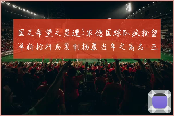 国足希望之星遭5家德国球队疯抢留洋新标杆或复制杨晨当年之高光_王钰栋_德甲_能力